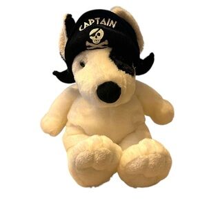 Aurora Captain Pirate Max Puppy Dog Plush Black White Stuffed Bull Terrier